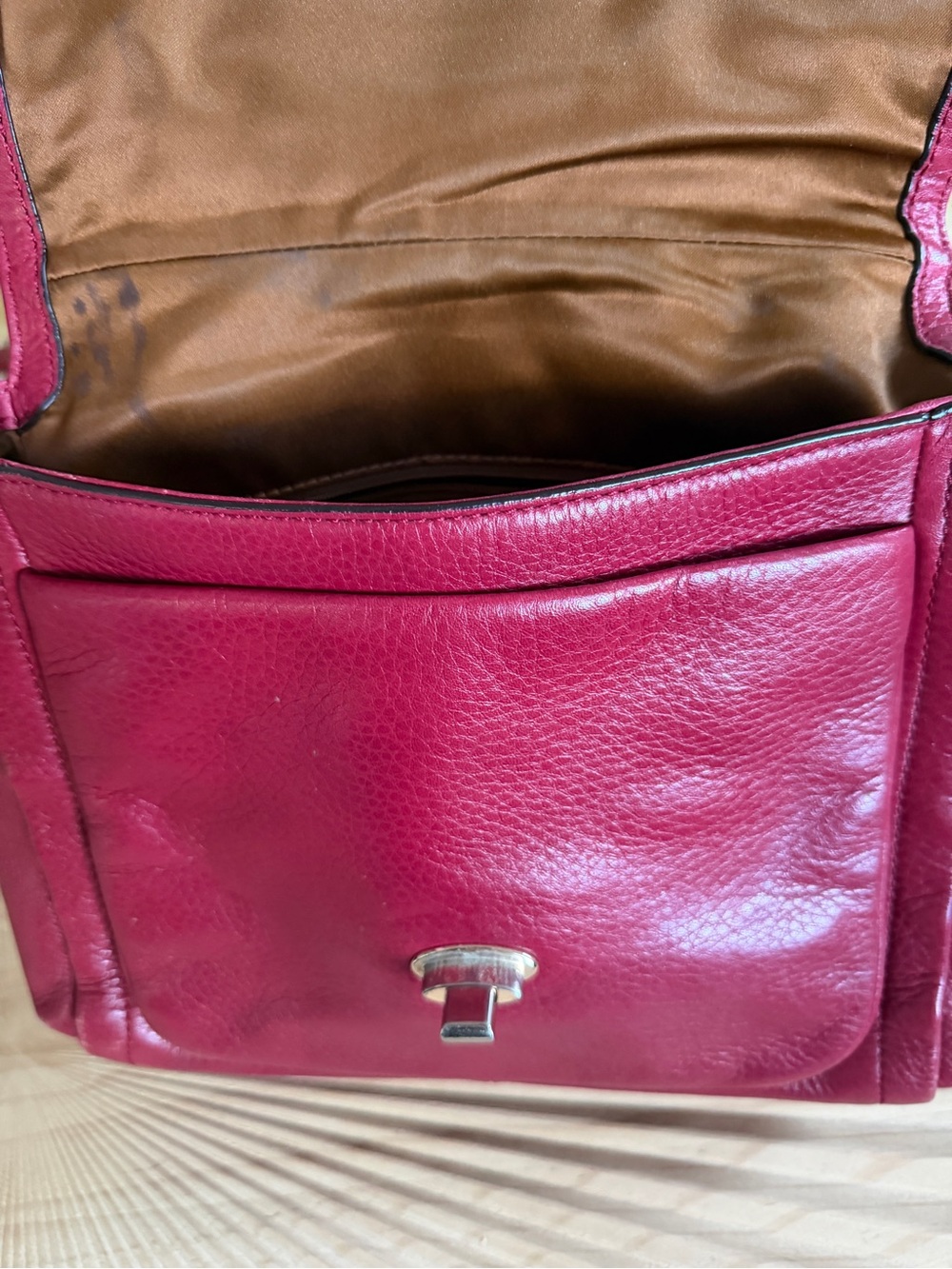 Coach Raspberry Leather Turnlock Satchel - Picture 2 of 7